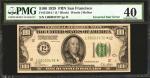 Fr. 2150-L*. 1928 $100 Federal Reserve Star Note. San Francisco. PMG Extremely Fine 40. Inverted Sta