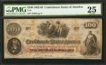 T-41. Confederate Currency. 1863 $100. PMG Very Fine 25.