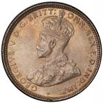 BRITISH WEST AFRICA: George V, 1910-1936, AR shilling, 1913, KM-12, superb quality with attractive t