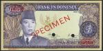 Republic Indonesia Bank, specimen 5000 Rupiah, 1960, serial number A0000, purple on multicoloured un