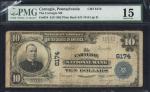 Carnegie, Pennsylvania. $10 1902 Plain Back. Fr. 634. The Carnegie NB. Charter #6174. PMG Choice Fin