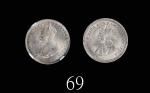 1935年香港乔治五世镍币伍仙、一毫，两枚MS65、66佳品1935 George V Nickel-Copper 5 & 10 Cents (Ma C11 & C20). NGC MS65 & PC