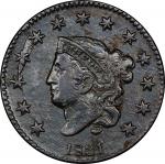 1831 Matron Head Cent. N-9. Rarity-2 (Rarity-7 for die state). Large Letters. Very Fine, Environment