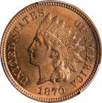 1870 Indian Cent. FS-901. Shallow N. MS-65+ RB (PCGS). CAC.