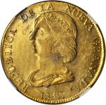COLOMBIA. 16 Pesos, 1839-RU. Popayan Mint. NGC MS-62+.