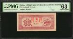 军民合作社流通券一角及一圆。现代再印版。 CHINA--MISCELLANEOUS. Military and Civilian Cooperative Society. 10 Cents  & 1 