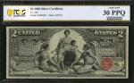 Fr. 248. 1896 $2 Silver Certificate. PCGS Banknote Very Fine 30 PPQ.
