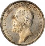 SWEDEN. 2 Kronor, 1892-EB. Stockholm Mint. Oscar II. PCGS MS-64 Gold Shield.