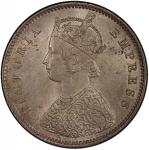 BRITISH INDIA: Victoria, Empress, 1876-1901, AR ½ rupee, 1898-B, KM-491, better date, a superb examp