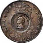 1824 Washington and Lafayette countermarks on an 1824/4 O-110 Capped Bust half dollar. Musante GW-11