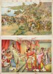 民国时期《屈原》、杨俊生作《水浒一百零八将》宣传画各一张。尺寸：(屈原）77×53.2cm、（水浒）76.5×52.8cm