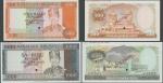 Government of Brunei, specimen $500, orange and multicoloured, also specimen $1000, blue-green and m