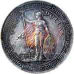 1901-C英国贸易银元，PCGS AU Detail，有清洗，正面带深色包浆