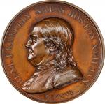 1784 Benjamin Franklin / Winged Genius Medal. Betts-619. Bronze, 46 mm. MS-62 BN (PCGS).