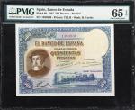 SPAIN. Banco de Espana. 500 Pesetas, 1935. P-89. PMG Gem Uncirculated 65 EPQ.