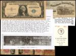 Collection of Currency and Bond Related Items, Civil War to WWII. Lot of Six (6) Items. Average Very