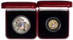 2007年英国人岛「小兔彼得」1/5金克朗及1银克朗金银章，分别含金6.22克及银28.28克，连盒及证书