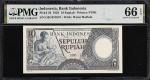 INDONESIA. Lot of (2). Bank Indonesia. 5 & 10 Rupiah, 1958-59. P-56 & 65. PMG Gem Uncirculated 66 EP