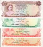 BAHAMAS. Bahamas Monetary Authority. 50 Cents to 5 Dollars, 1968. P-26 to 29. Choice Uncirculated.