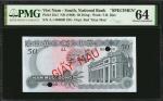 VIETNAM, SOUTH. National Bank. 50 Dong, ND (1969). P-25s1. Specimen. PMG Choice Uncirculated 64.