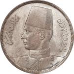 EGYPT. 10 Piastres, AH 1358/1939. London Mint. Farouk. PCGS MS-65.