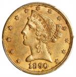 1890-CC Liberty Head Half Eagle. Winter 1-A, the only known dies. MS-61 (PCGS).