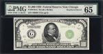 Fr. 2210-G. 1928 $1000 Federal Reserve Note. Chicago. PMG Gem Uncirculated 65 EPQ.
