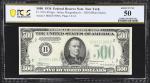 1934年500美元深绿纽约  PCGS BG AU 50 Fr. 2201-B. 1934 Dark Green Seal $500 Federal Reserve Note