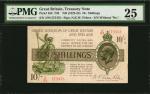 GREAT BRITAIN. Treasury Note. 10 Shillings, ND (1922-23). P-358. PMG Very Fine 25.