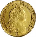 FRANCE. Louis dOr, 1718-K. Bordeaux Mint. Louis XV. PCGS AU-58 Gold Shield.