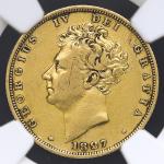 GREAT BRITAIN George IV ジョージ4世(1820~30) Sovereign 1827 NGC-XF Details Obv Damage  肖像面に小さなスクラッチ VF