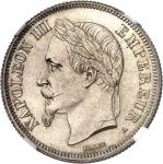 FRANCESecond Empire / Napoléon III (1852-1870). 2 francs tête laurée 1866, A, Paris.
