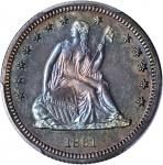 1861 Liberty Seated Quarter. Proof-63 (PCGS). CAC.