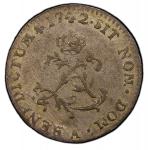 1742/1-A Sou Marque. Paris Mint. Vlack-21c. Rarity-7. Second Semester. AU-55 (PCGS).