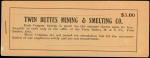 Twin Buttes, Arizona. Twin Buttes Mining & Smelting Co. Coupon Book. ND $5. Extremely Fine.