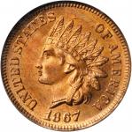 1867 Indian Cent. MS-65 RD (NGC).