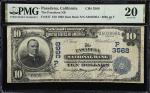 Pasadena, California. $10 1902 Date Back. Fr. 617. The Pasadena NB. Charter #3568. PMG Very Fine 20.