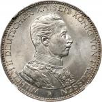 GERMANY. Prussia. 3 Mark, 1914-A. Berlin Mint. Wilhelm II. NGC MS-64.