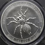 AUSTRALIA オーストラリア Dollar 2015P PCGS-MS70 UNC，蜘蛛 1オンス(1Oz)銀貨 PCGS-MS70