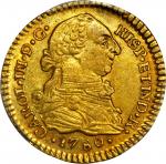 COLOMBIA. 1780-SF Escudo. Popayán mint. Carlos III (1759-1788). Restrepo 54.18. AU-58 (PCGS).
