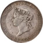1866年香港壹圆银币。香港造币厂。(t) HONG KONG (SAR). Dollar, 1866. Hong Kong Mint. Victoria. PCGS Genuine--Cleaned