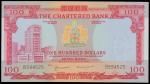 The Chatered Bank, $100, no date (1970-1975), serial number B594525, red and multicolour, coat of ar