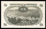 1950年香港政府1元背面档案照片，未发行设计，AU品相，有黏贴痕迹，独一无二的一枚