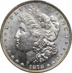1878 Morgan Silver Dollar. 7 Tailfeathers. Reverse of 1878. VAM-31. Lines Thru Leg. MS-65 (PCGS).