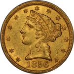 1856-C Liberty Head Half Eagle. Winter-1, the only known dies. MS-60 (PCGS). CAC.