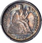 1877 Liberty Seated Dime. Fortin-105. Rarity-5. Reverse Type I. MS-66 (PCGS).