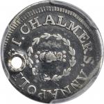 1783 John Chalmers Shilling. W-1790. Rarity-4. Birds, Long Worm. Good Details--Holed (PCGS).