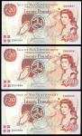 Isle of Man Government, £20 (3), ND (1991), serial number C 000927/928/929, red, Queen Elizabeth II 