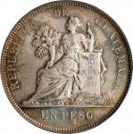 GUATEMALA. Peso, 1896. Guatemala City Mint. PCGS MS-66.