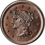 1850 Braided Hair Cent. N-19, 16. Rarity-2. MS-66 BN (NGC).